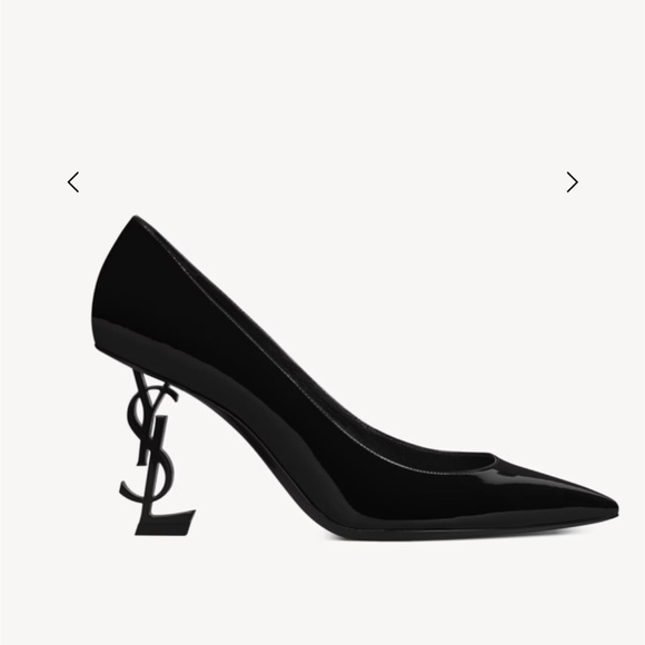 Saint Laurent Black Heels with Logo Heel - Picture 1 of 14